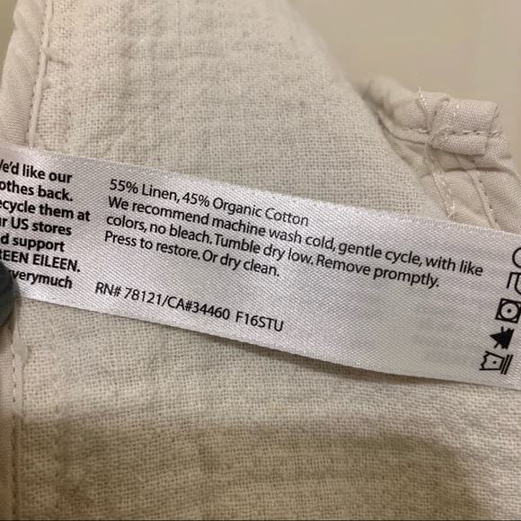 Eileen Fisher beige off-white bone linen organic cotton jacket blazer - Picture 8 of 11